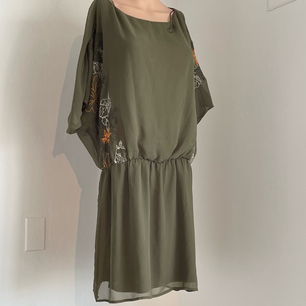 Zara sheer green dress